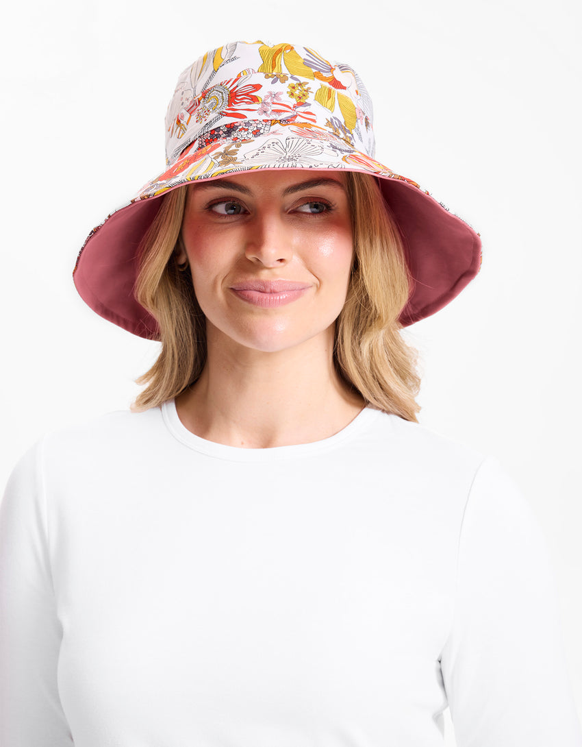 Reversible Wide Brim Printed Hat UPF50+ | Sun Protective Hat For Women