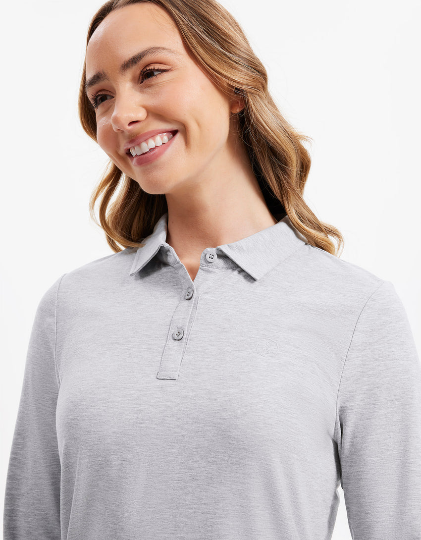 Long Sleeve Sun Protective Polo Shirt For Women UPF50+ | Sun Shirt