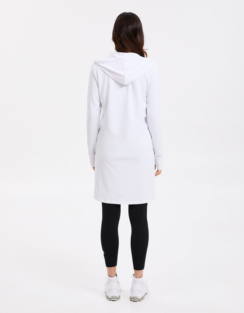 Luxe Hooded Long Zip Jacket UPF50 UV protection Clothing | Solbari UK