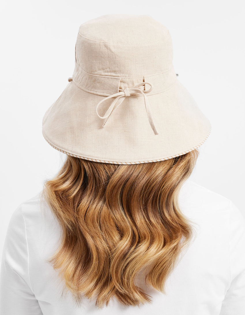 Palm Beach Cotton Linen Sun Hat UPF50+ | Women's Sun Protection Hat | Solbari UK