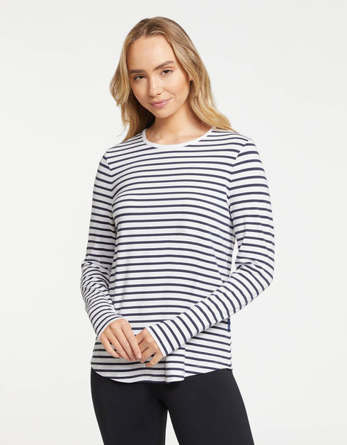 Stripe Loose Fit Long Sleeve Swing Top UPF50+ Sensitive Collection