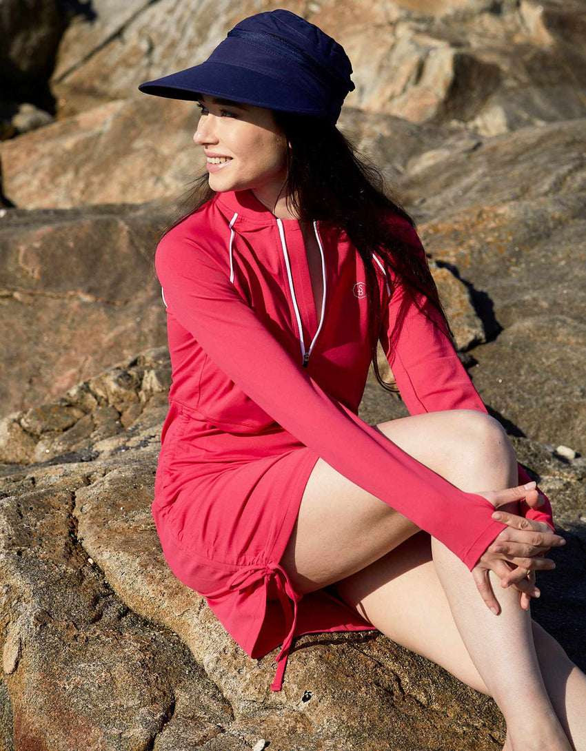 UPF Sun Protective Long Sleeve Swim Dress | Modest Swimwear | Solbari