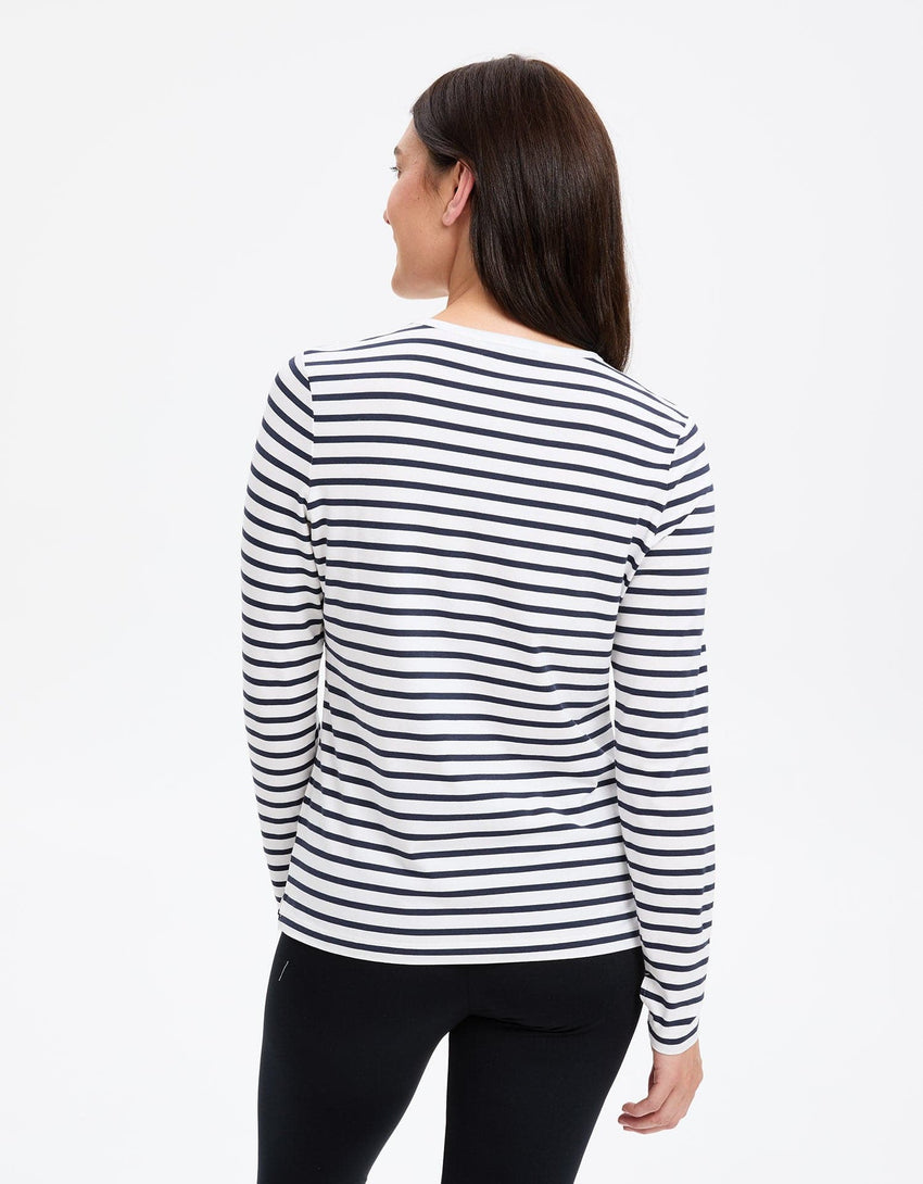 Striped Long Sleeve T-Shirt Sensitive Sun Protective Tops for Women