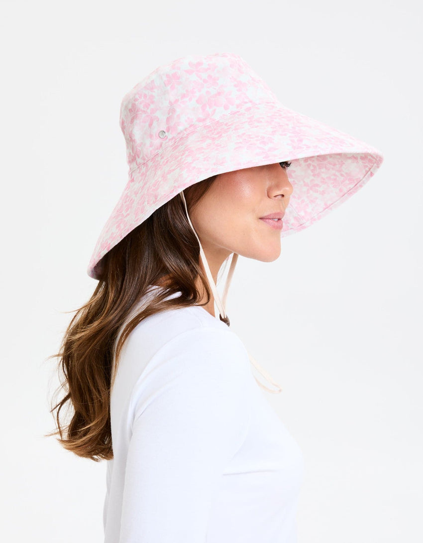 Women's Wide Brim Sun Hat | Ultra Wide Floral Print Summer Hat UPF50+
